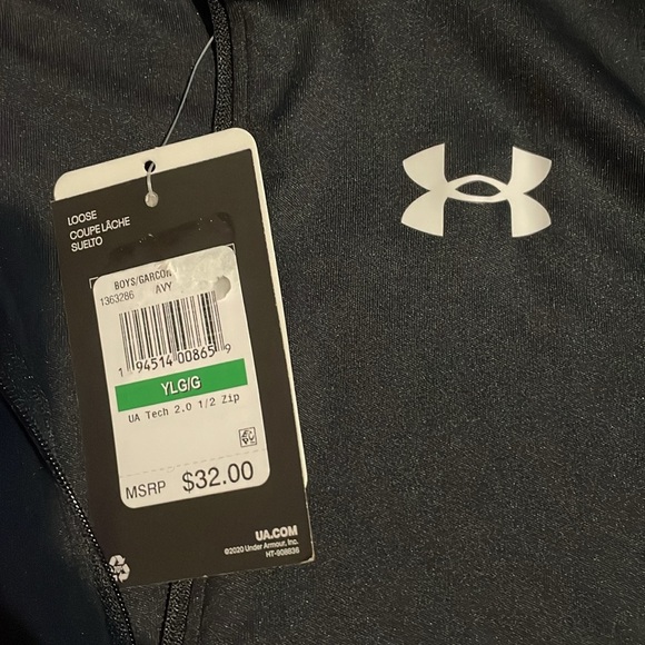 Boys Under Armour half zip black pullover size youth large - Picture 4 of 7